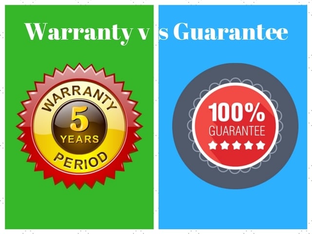 Difference between warranty and guarantee