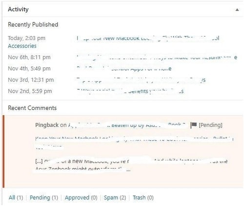 WordPress dashboard - 4