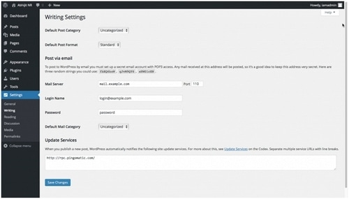 WordPress settings - 2