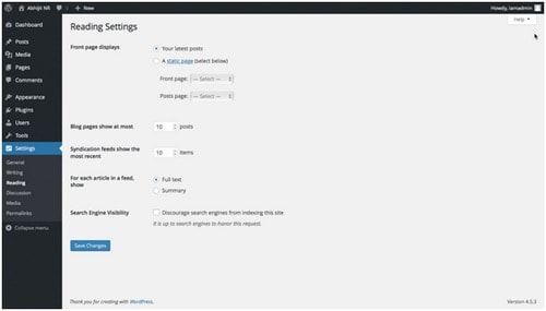 WordPress settings - 3