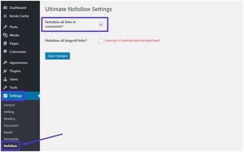 add a Nofollow link to a Link - 3