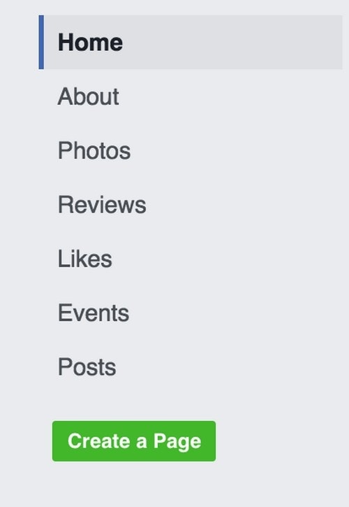 sections of Facebook business page - 3