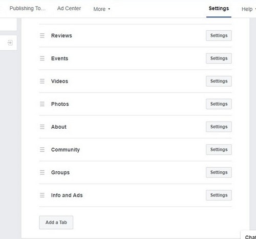 sections of Facebook business page - 6
