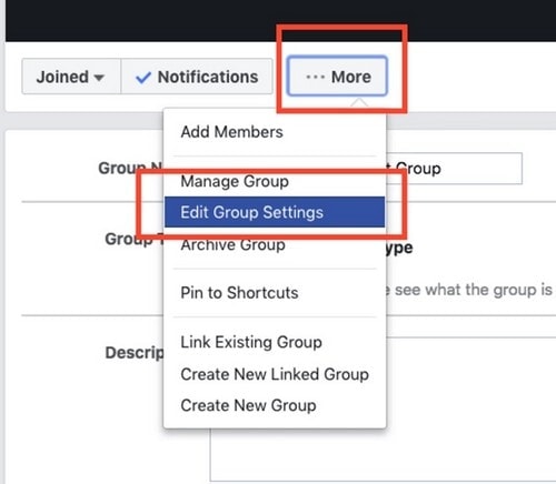 Start a Facebook group - 5