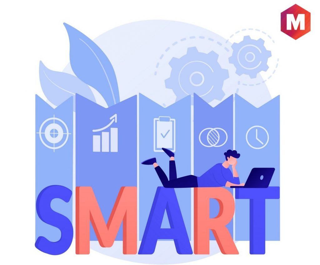 SMART Objectives abstract concept vector illustration.