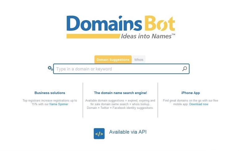 Quality domain name suggestions on all TLDs