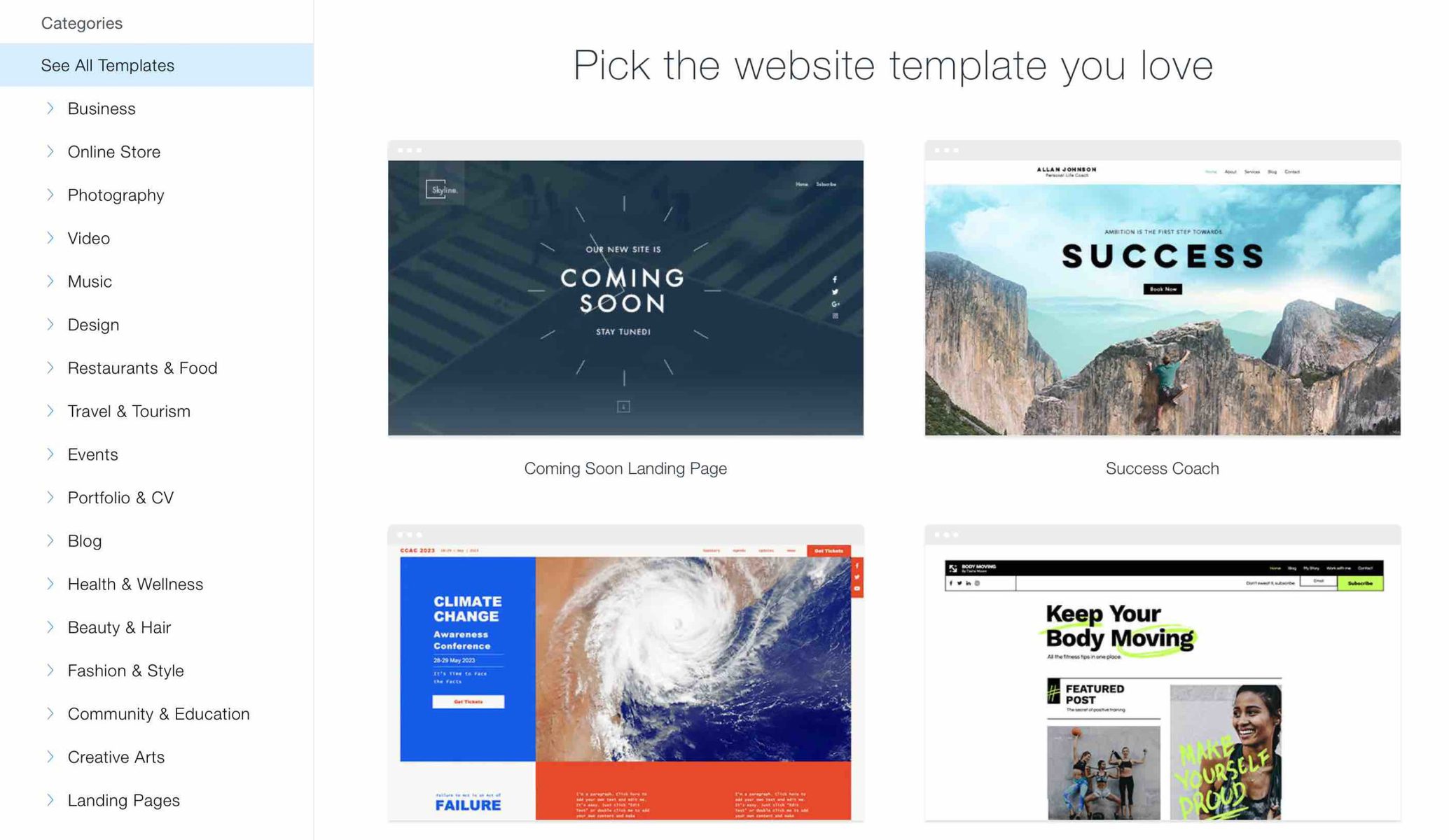 Choose a stunning template and customize anything with the Wix website builder