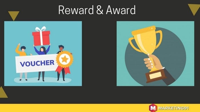 The key difference between Award and Reward