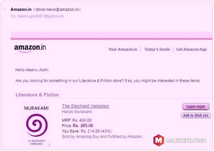 Example of Drip Marketing Campaign