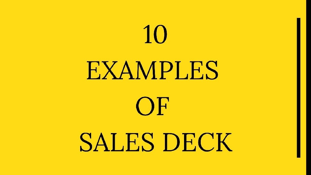 Examples of Sales Deck