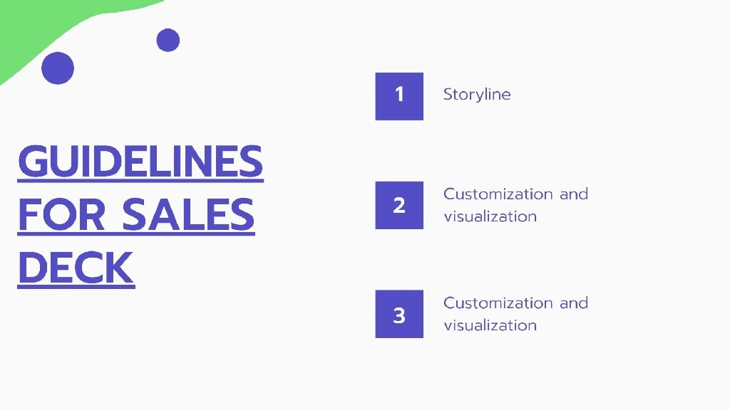 Guidelines for Sales Deck