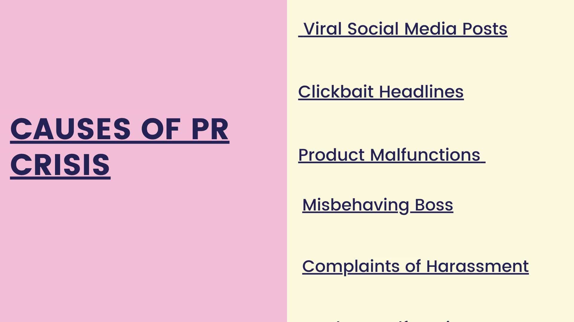 Causes of PR Crisis