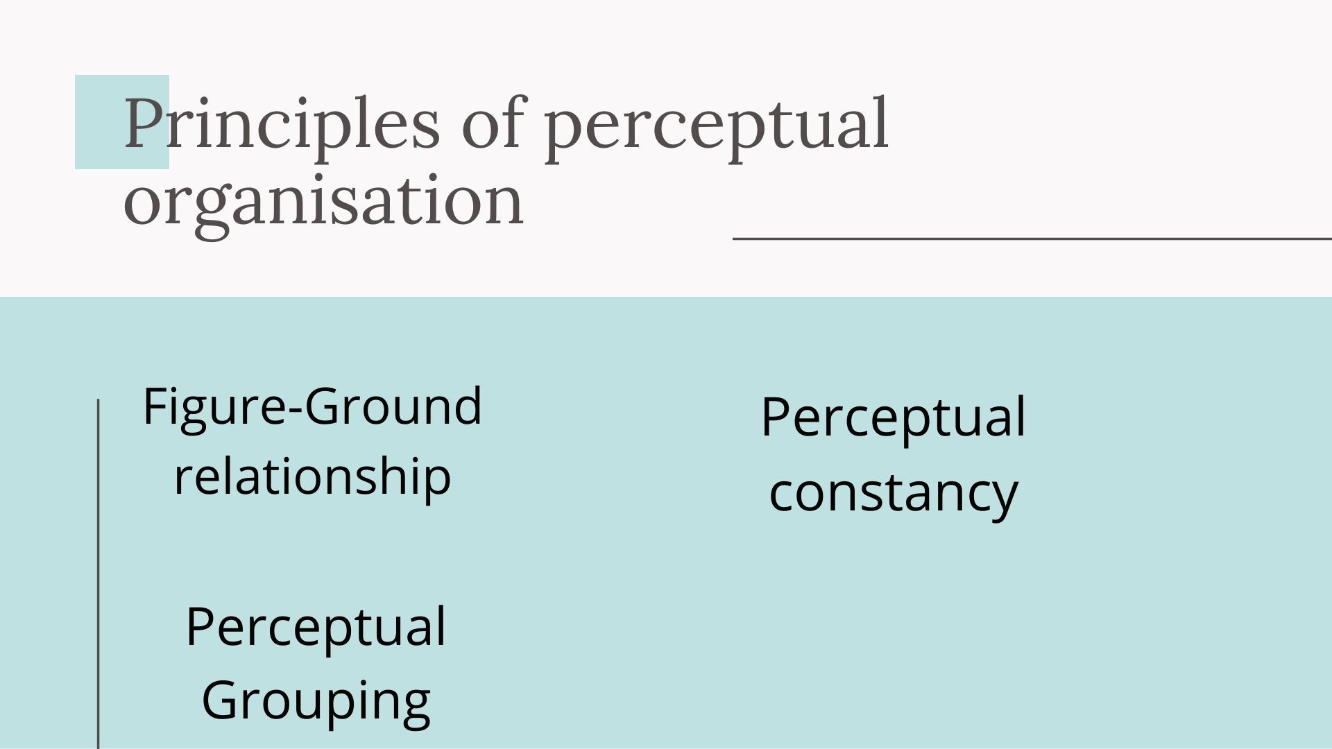 Principles of perceptual organisation