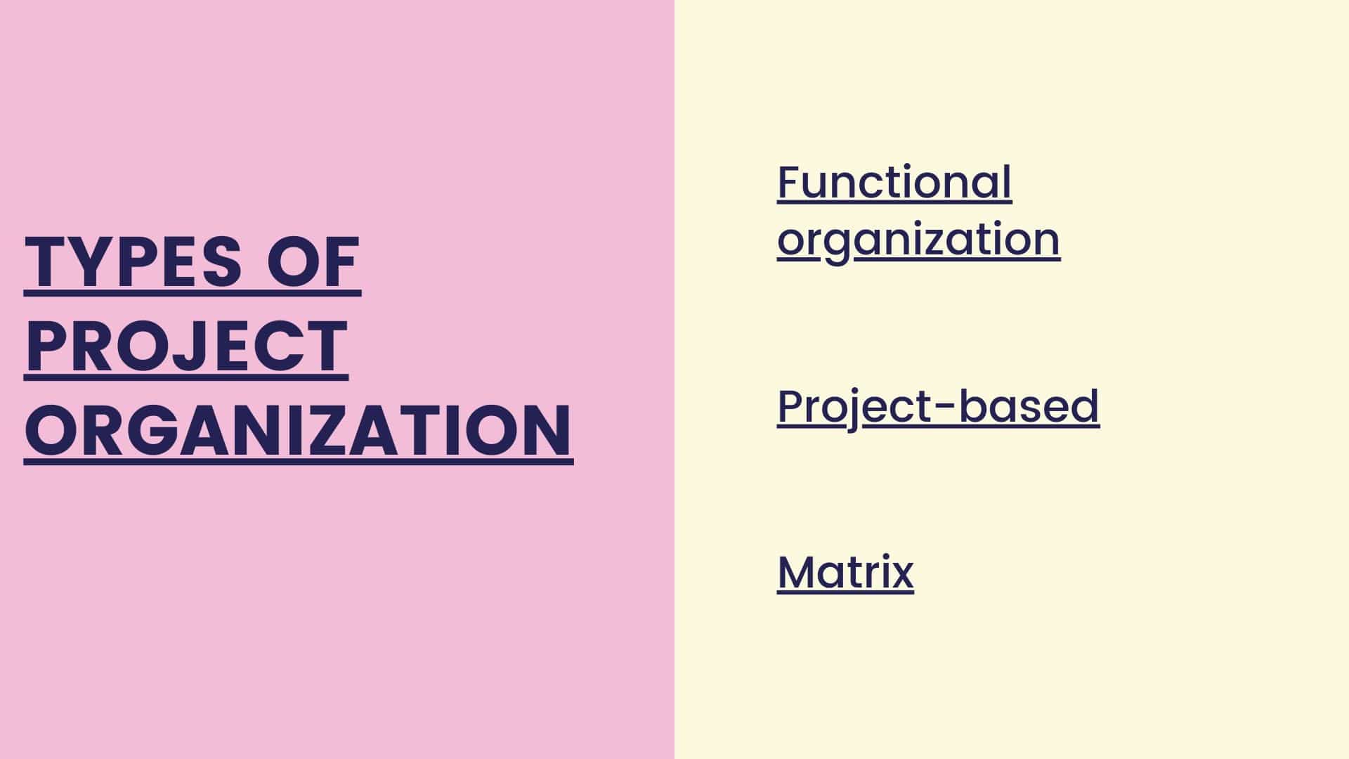 Types of project organization