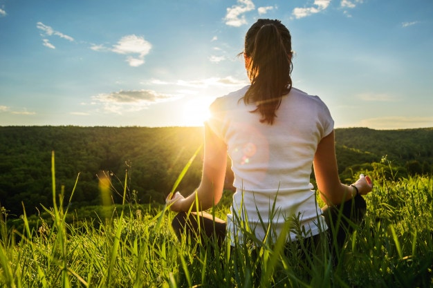 A Woman being Calm in Nature