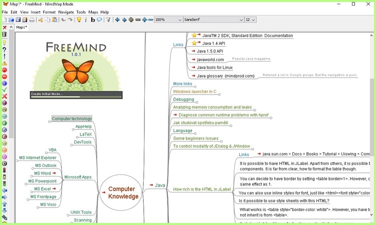 Инструмент Mind Map Freemind