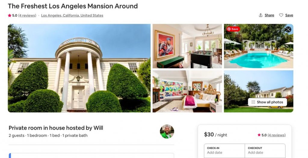 Airbnb and “Fresh Prince of Bel-Air”