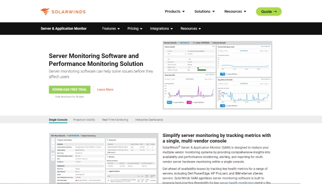 SolarWinds Server & Application Monitor