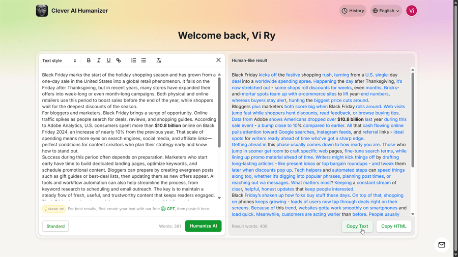 Clever Ai Humanizer Sample