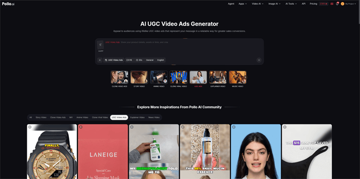 Pollo AI UGC Video Ads Generator Tool