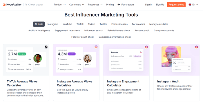 Hypeauditor Free Marketing Tool